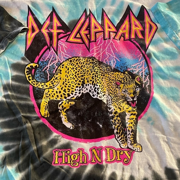 Def leopard high n dry tie dye neon 100% cotton short sleeve t shirt size xl - Picture 3 of 4